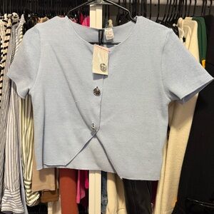 H&M SHORT-SLEEVED JERSEY CARDIGAN